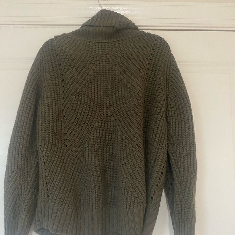 TOBI Olive Slouchy Knit Off-Shoulder Sweater - Picture 7 of 8